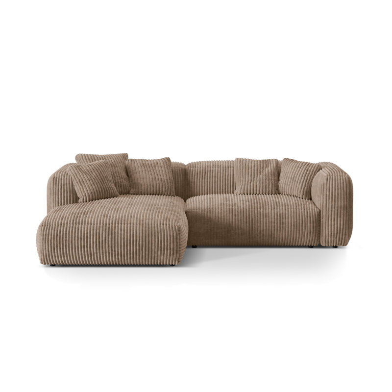 Betsayda 2 Seater Corduroy Corner Sofa , Acorn
