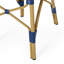 Ensemble d'extérieur en rotin PE et aluminium 3 pièces, bleu sarcelle foncé et blanc, finition bambou