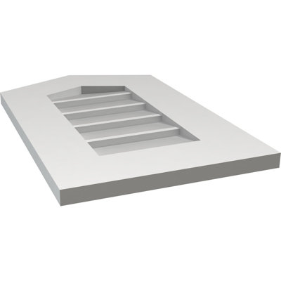 Peaked Top Surface Mount Signature Urethane Non-Functional Gable Vent 4/12 Pitch Primed Tan