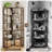 Retro Style 6-Tier L-Shaped Corner Bookshelf - Heavy-Duty Solid Wood & MDF Storage For Living Room-118456229