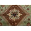 Tapis beige en laine noué à la main de conception unique 12 pi 1 po x 18 pi
