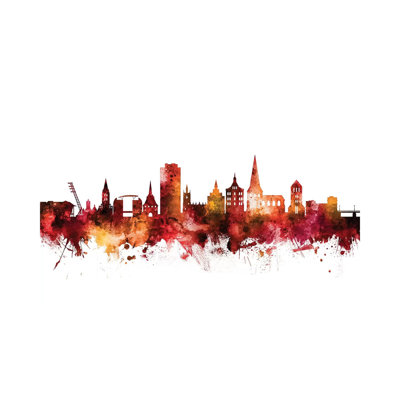 Rostock, Germany Skyline by Michael Tompsett - 1 Piece Wrapped Canvas Wall Art