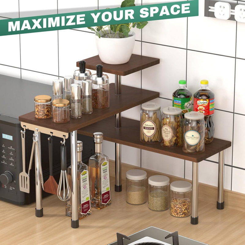 Kitchen Countertop Organizer Corner Shelf Bathroom Counter Organizer 3 Tier C