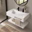 Meuble-lavabo suspendu en résine de pierre de 36 pouces en forme de V avec éclairage DEL activé par le mouvement, tablette ouverte et siphon en P-161251701