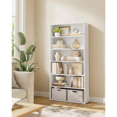 Bookcase, 6-Tier Bookshelf, Open Storage Shelf, Shelving Unit, 24 X 80 X 160.7 Cm, For Living Room, Home Office, Dinning Room