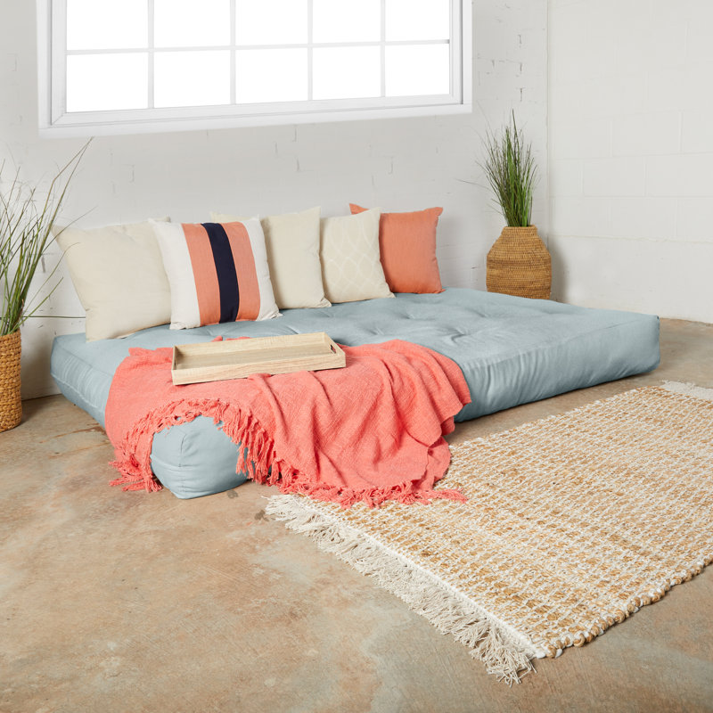 Matelas de futon en coton Boylston, Double, Argent