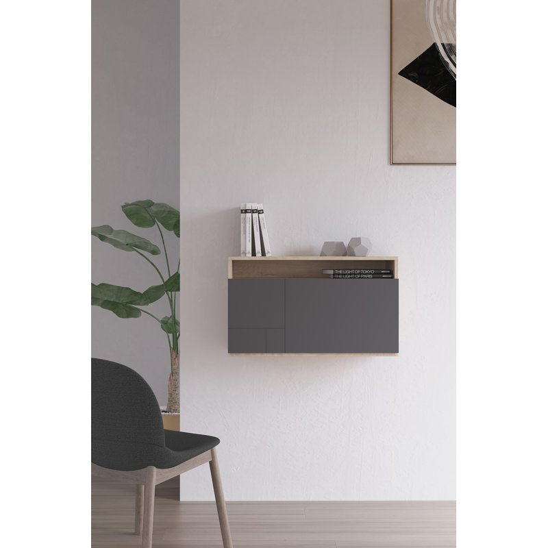 Fryman Floating Desk, Light Oak Graphite