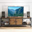Meuble télé 58 po brun rustique, console média imperméable avec pieds réglables et rangement ouvert-588765864-588765865