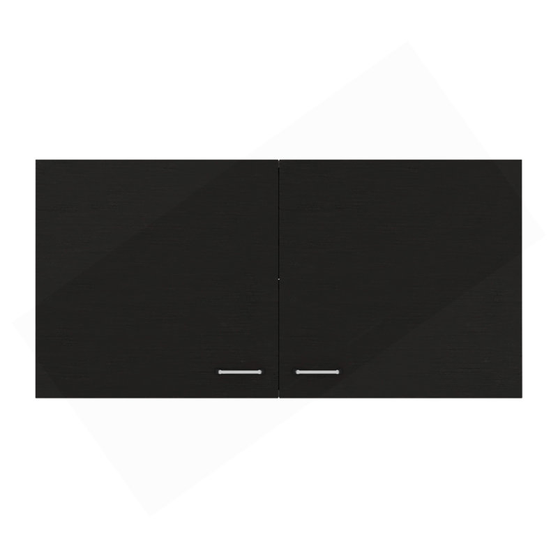Armoire murale H 19 po, deux portes, deux tablettes internes, espresso carbone / blanc, Noir