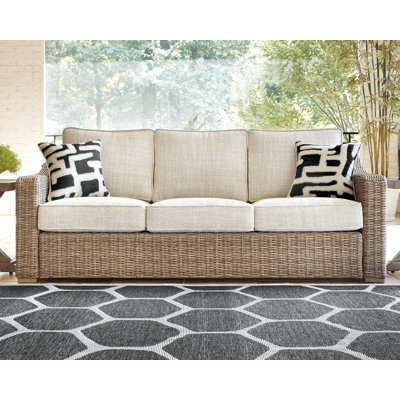 Danny 82.25" Wicker Outdoor Sofa