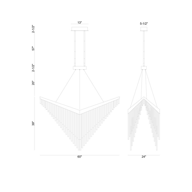 Vivien Dimmable LED Geometric Chandelier, Matte Black
