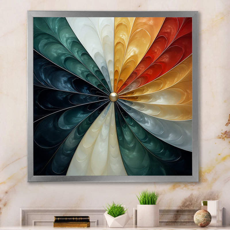 Spirale miracle du délice cosmique I - Décoration murale spirales abstraites, Cadre simple argenté