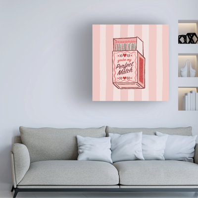 Art mural sur toile tendue - «Perfect Match l» de Victoria Barnes pour décor de salon, de chambre à coucher ou de bureau - 35 x 35