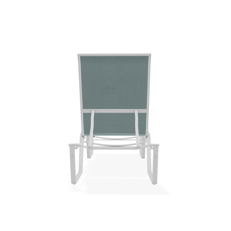 Aruba II Sling Aluminum Frame Four-Position Lay-flat Stacking Armless Chaise, White, Augustine Mineral