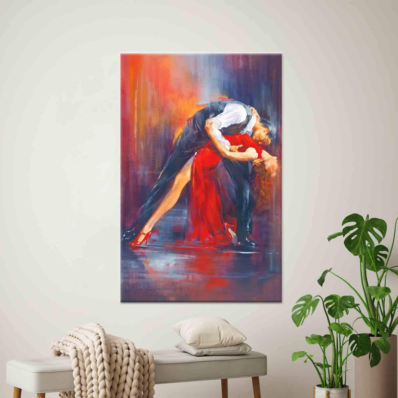 «Elegant Tango Couple», reproduction d'art sur toile, art dansant romantique 1P, H: 15,8 po x l: 11,9 po