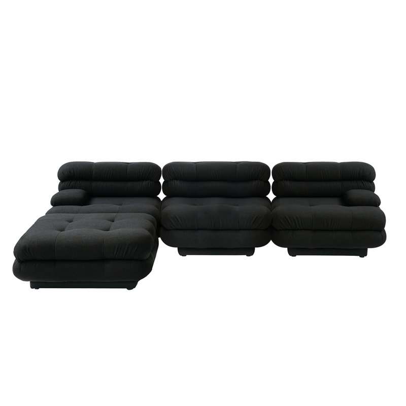 Canapé modulaire en velours modulaire Urban, Noir