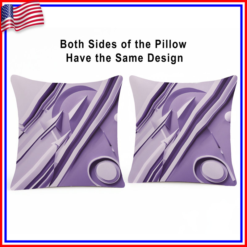 Purple Geometric Shapes Double Sided Throw Pillows, 26 x 26 inches