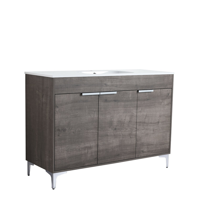 Tatyania 47.79'' Single Bathroom Vanity with Resin Top