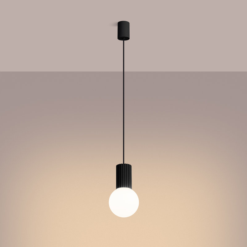 Bernis 1 - Light Brushed Nickel Pendant, Black
