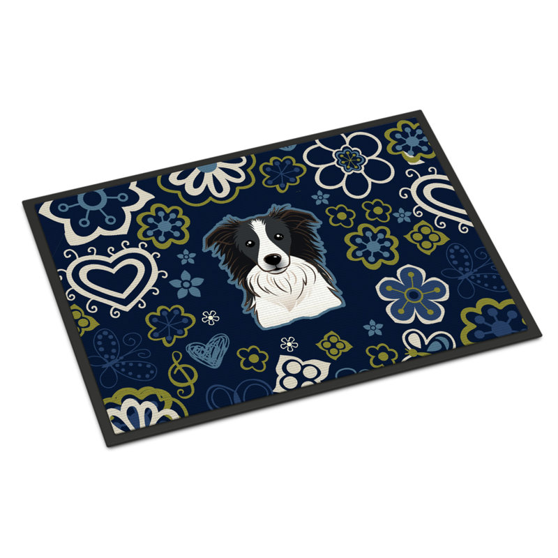 Tapis d'extérieur antidérapant Toluca, L 24 po x L 36 po, Border Collie