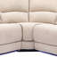 Mobilier de salon inclinable crème avec compartiment caché, porte-gobelets et compartiments à bandes à DEL, éclairage pour porte-boissons