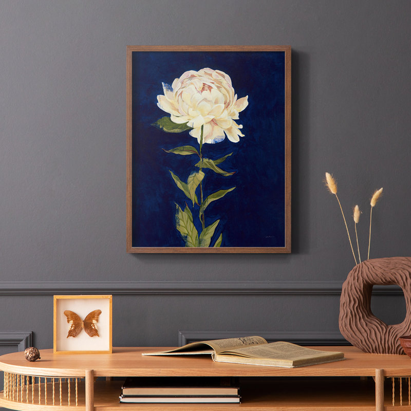 Impression encadrée «PRETTY AS A PEONY I» - bois massif, Brun, H 10 po x l 8 po
