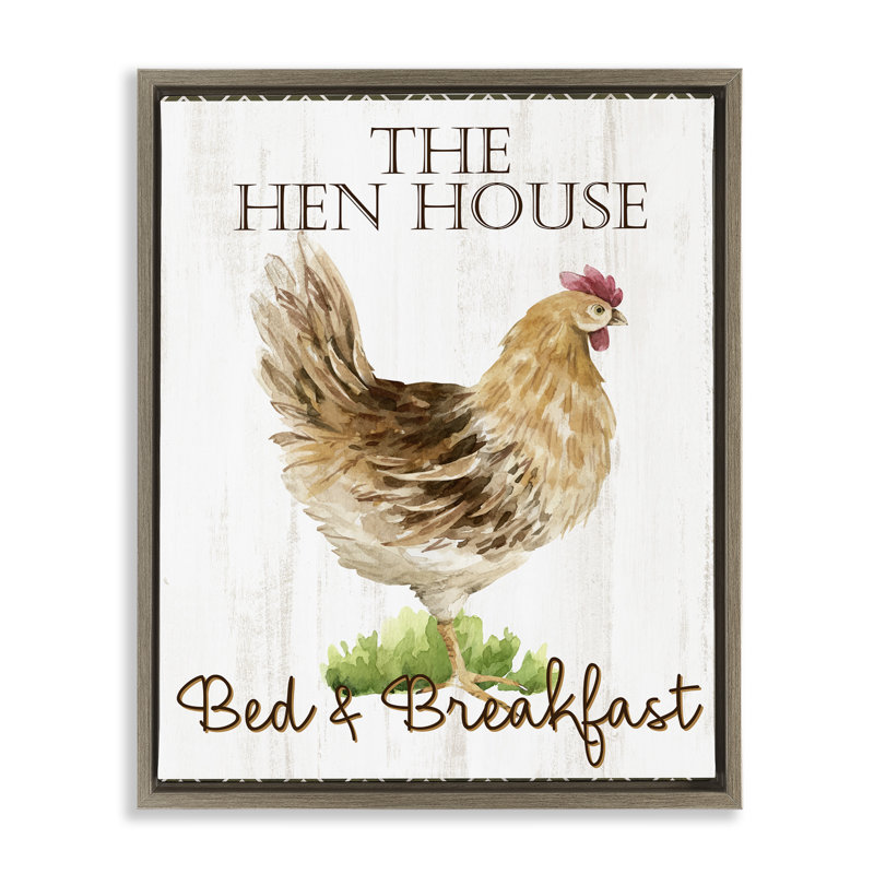 Cadre flottant Hen House Bed and Breakfast, design par Anne Bailey, H 21 po x l 17 po, Cadre flottant orme Montalcino