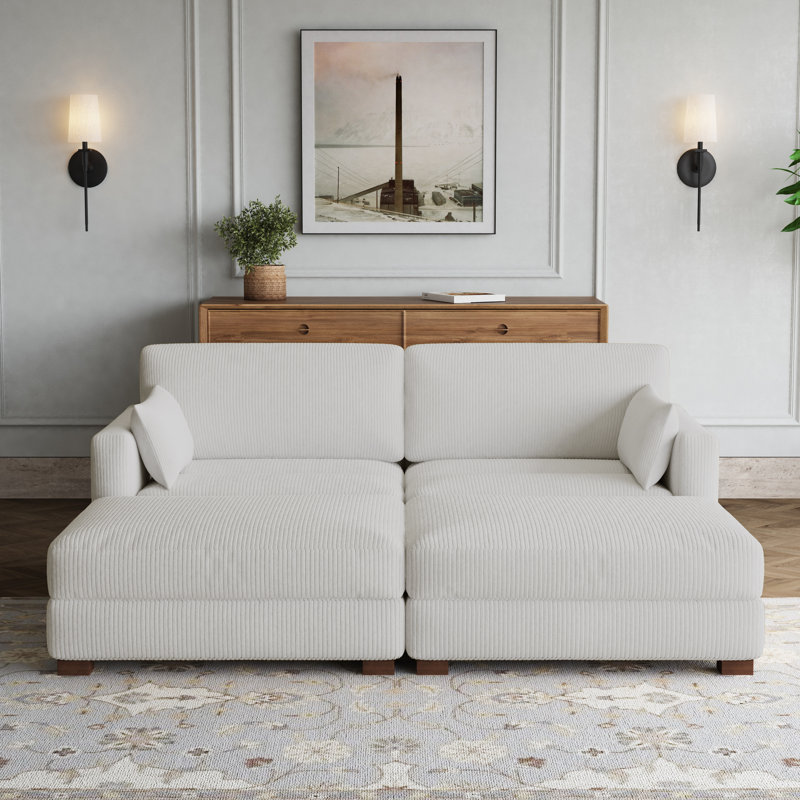 Bentura 221.5Cm Square Arms Modular Sofa, Beige