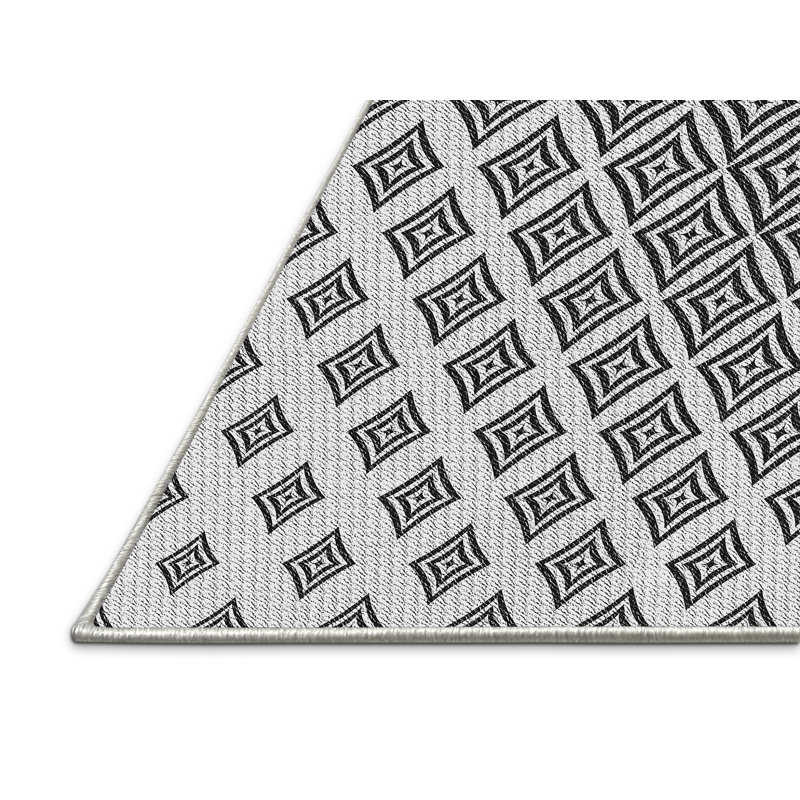 Tapis zone grise à motifs, Rectangle 7 pi x 9 pi