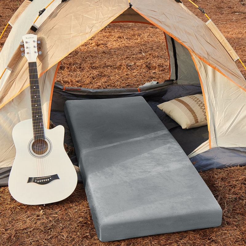 Protège-matelas de camping en mousse à mémoire de forme, H 3 po x L 75 po x l 30 po, Gray
