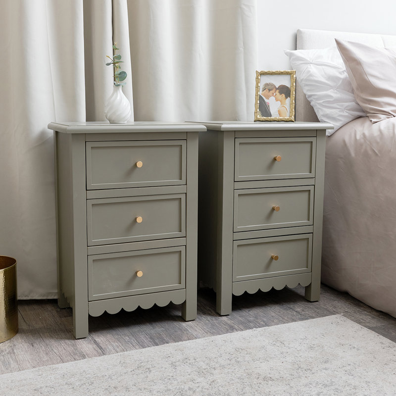 45cm W Bedside Table, Taupe