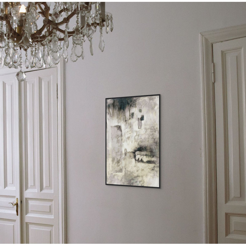 Displaced Scribbles 1 Framed Acrylic Painting Print Canvas, 24.25" H x 16.25" W