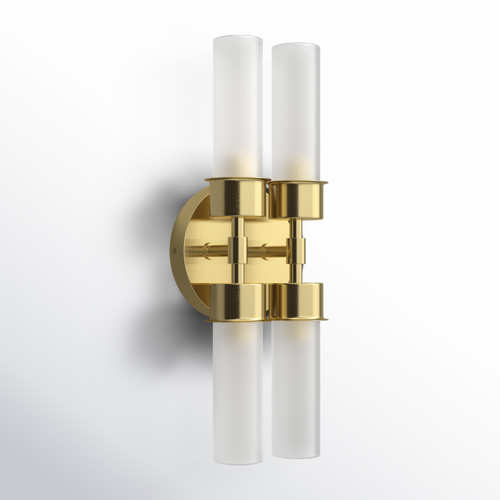 Dalenna 4 Light Glass Dimmable Armed Sconce, Brass