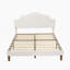 Lit plateforme tapissier grand format avec tête de lit réglable, rembourré en tissu de lin, lit plateforme simple de style moderne sans sommier, facile à assembler, blanc-190173086