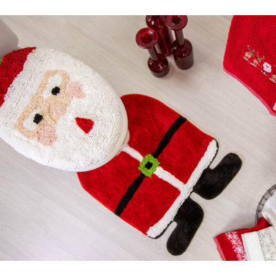 Emmett Christmas Toilet Seat Cover and Pedestal Mat Set