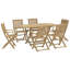 6 - Person Solid Wood Patio Dining Set Round Table