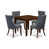 Antique Walnut Table with Platinum Gray Chairs selected