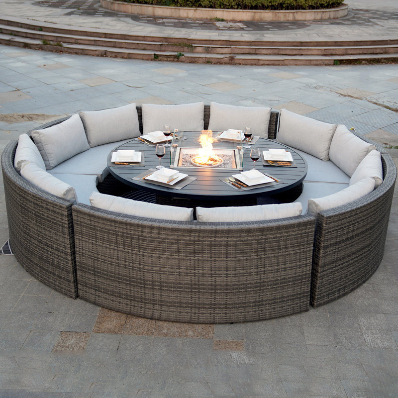 12 - Person Patio Conversation Set with Cushions