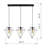 Adjustable Height 3-Lights Metal Body Kitchen Island Pendant