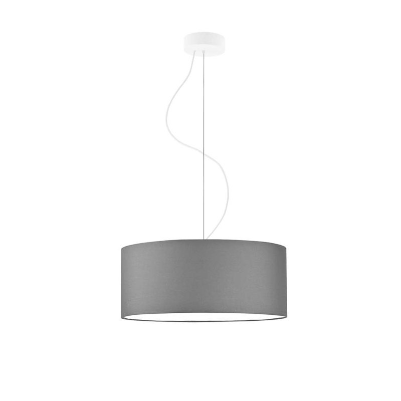 Aubryelle 3 - Light Drum Pendant, White, Grey, 120cm H x 40cm W x 40cm D