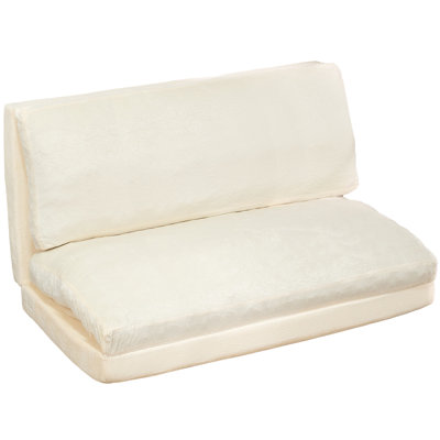 Canapé-lit pliant pour fauteuil à billes, fauteuils à double matelas en mousse rembourrés de mousse avec housse en velours doux lavable, fauteuils à billes pliants supplémentaires pour chambre à coucher, salon