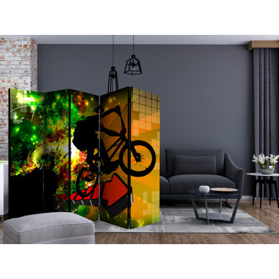 Brenham 225 cm W x 172 cm H 5 - Panel Solid Wood Folding Room Divider