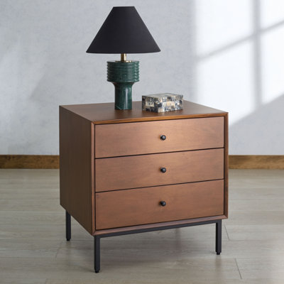 Trever Wood 3 Drawer Nightstand by Corrigan Studio
