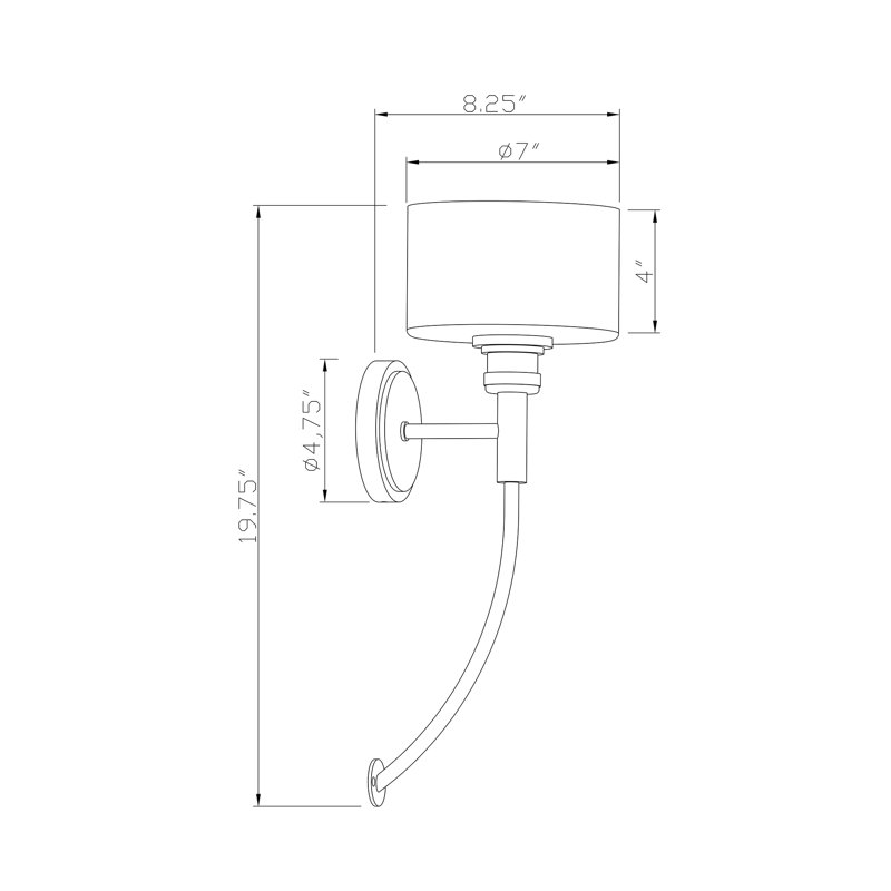 Romo Armed Sconce, Black