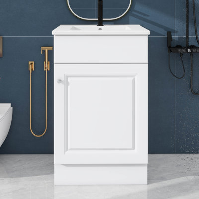 Meuble-lavabo de 20 pouces avec meuble-lavabo avec tablette de porte et tablette réglable