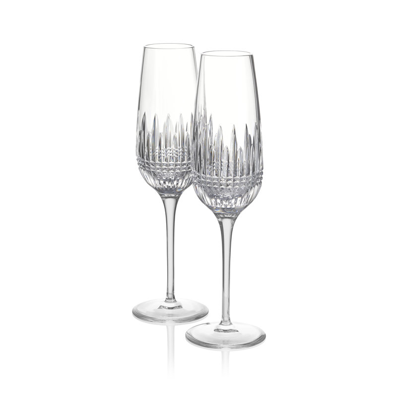 Radiant Diamond Essence 10.6" Crystal Champagne Flutes, Set of 2