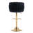 Swivel Adjustable Height Bar Stool Modern Velvet Barstool with Barrel Back Kitchen Island Counter Bar Chair with Golden Base-174205732-174205743