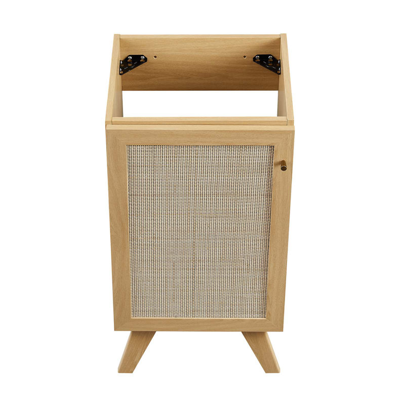 Soma Oak Single Bathroom Vanity with Rattan Door