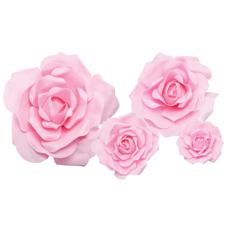 Décoration murale en mousse rose, Rose, H 19 po x l 19 po x p 1,0 po