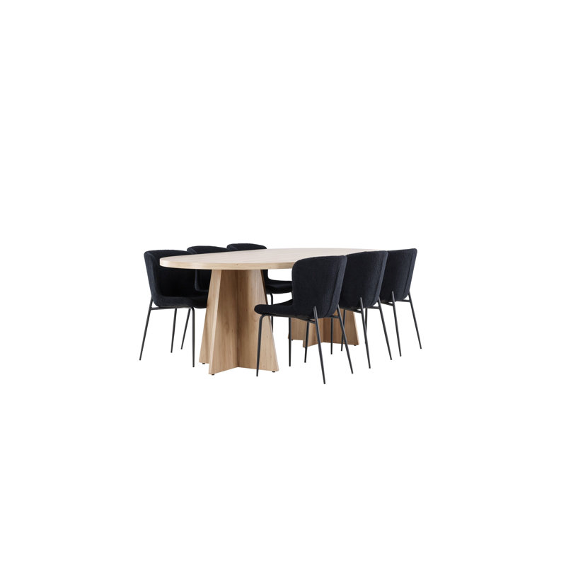 Williams 6 - Person Dining Set, Black, Black